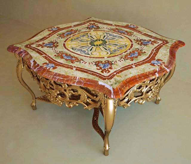 coffee table with marble Modelo 3D .c4d .max .obj .3ds .fbx .stl .blend 