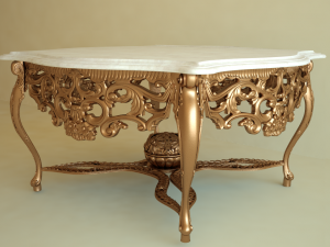 coffee table with marble Modelo 3D