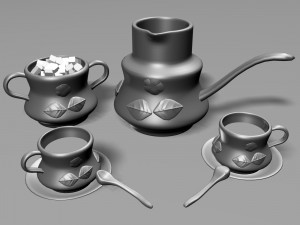 cofee set Modelo 3D