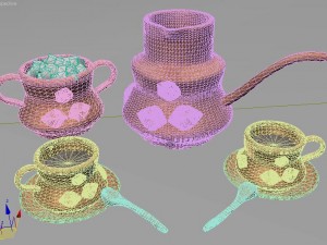 cofee set Modelo 3D