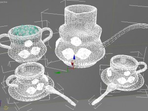 cofee set Modelo 3D