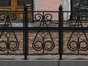 fence and sidewalk Modèle 3D