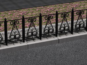 fence and sidewalk 3D Model