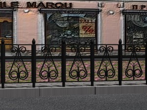 fence and sidewalk 3D Model