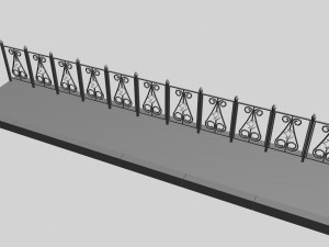 fence and sidewalk 3D Model