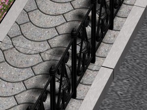 fence and sidewalk 3D Model