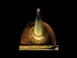Viking helmet with large horns made of antique bronze Model 3D