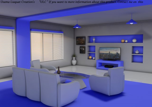 tvroom 3D Model .c4d .max .obj .3ds .fbx .stl .blend 