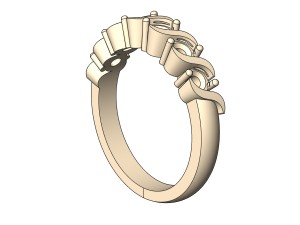 set diamond ring and earrings Modelo de Impressão 3D