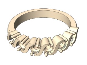 set diamond ring and earrings Modelo de Impressão 3D