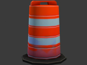 road objects pack - low poly 3D Model
