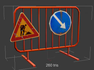 road objects pack - low poly 3D Model