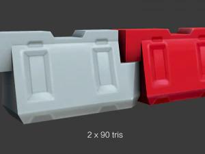 road objects pack - low poly 3D Model