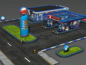 gas station pack - low poly 3D Model