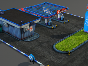 gas station pack - low poly Modelo 3D