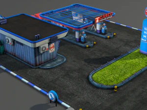 gas station pack - low poly 3D Model