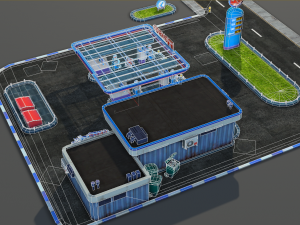 gas station pack - low poly Modelo 3D