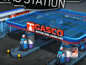 gas station pack - low poly 3D Model