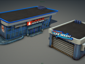gas station pack - low poly Modelo 3D