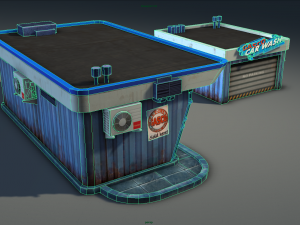 gas station pack - low poly Modelo 3D