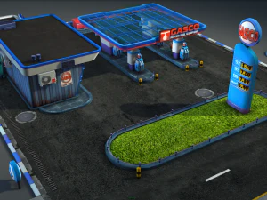 gas station pack - low poly 3D Model
