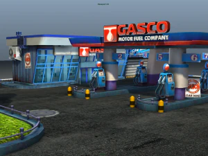gas station pack - low poly 3D Model