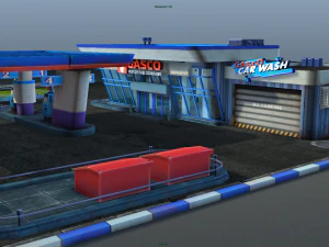 gas station pack - low poly 3D Model