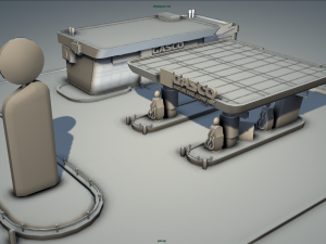 gas station pack - low poly Modelo 3D