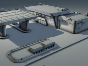 gas station pack - low poly 3D Model