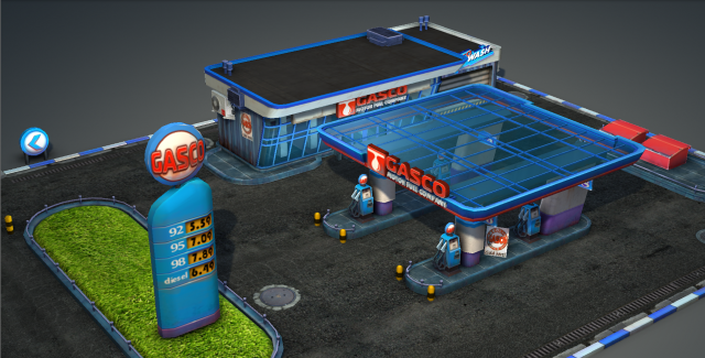 gas station pack - low poly Modelo 3D .c4d .max .obj .3ds .fbx .stl .blend 