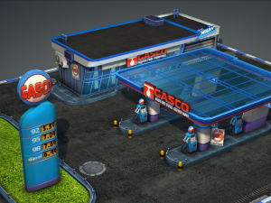 gas station pack - low poly 3D मॉडल