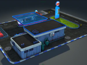 gas station pack - low poly 3D Model