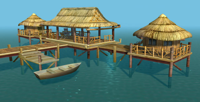 bungalow - low poly 3D Model .c4d .max .obj .3ds .fbx .stl .blend 