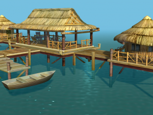 bungalow - low poly 3D मॉडल