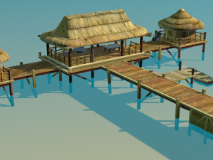 bungalow - low poly 3D Model