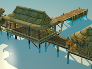 bungalow - low poly 3D Model