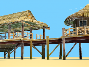 bungalow - low poly 3D Model