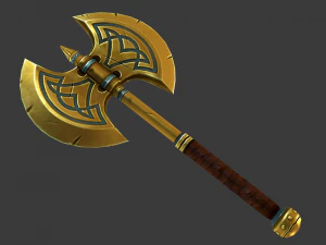 fantasy axe - low poly 3D Model