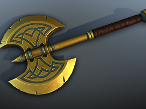 fantasy axe - low poly 3D Model