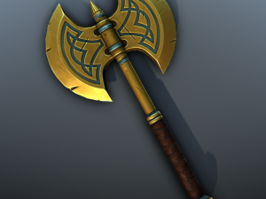 fantasy axe - low poly 3D Model