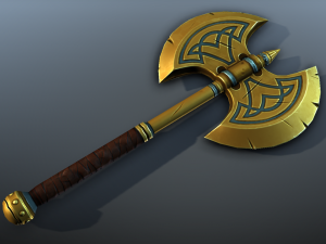 fantasy axe - low poly 3D Model