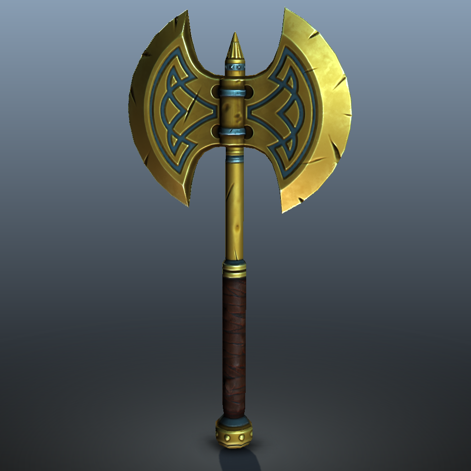 Fantasy Axe - low poly 3D Model in Melee 3DExport