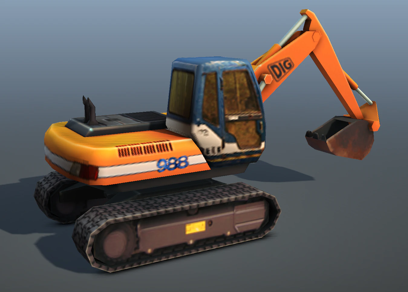 digger - low poly 3D Model .c4d .max .obj .3ds .fbx .stl .blend 