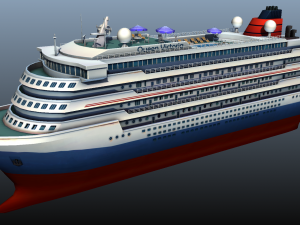 cruise liner - low poly 3D मॉडल