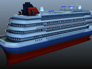 navio de cruzeiro - baixo poli Modelo 3D