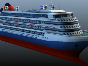 navio de cruzeiro - baixo poli Modelo 3D