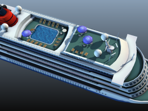 cruise liner - low poly 3D Model