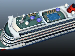 navio de cruzeiro - baixo poli Modelo 3D