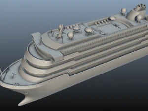 navio de cruzeiro - baixo poli Modelo 3D
