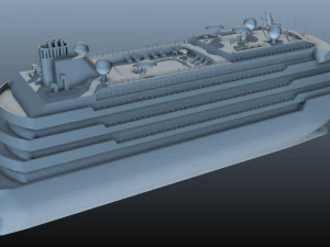 navio de cruzeiro - baixo poli Modelo 3D